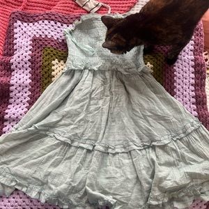 Pastel green hippie dress